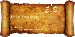 Eble Dominik névjegykártya